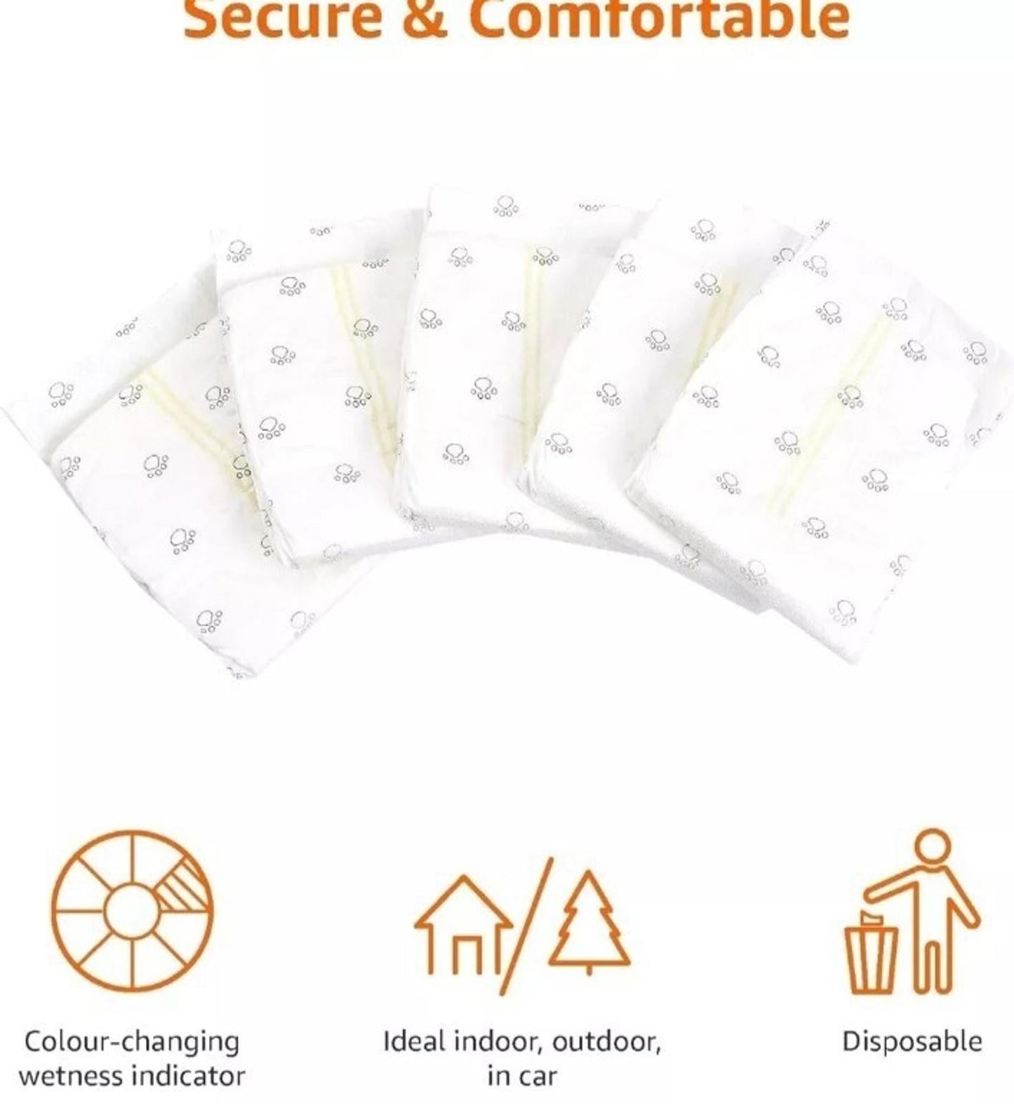 Male Dog Wraps, Disposable - Medium  Pack of 50 Wraps