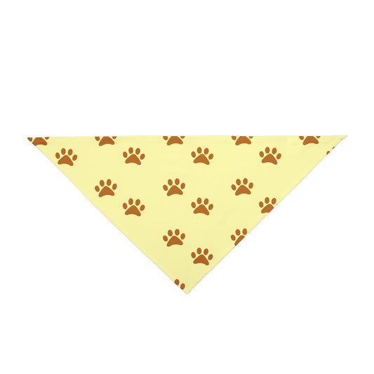 Golden Pawprints on Buttercream Sky - Pet Bandana Pet Zen