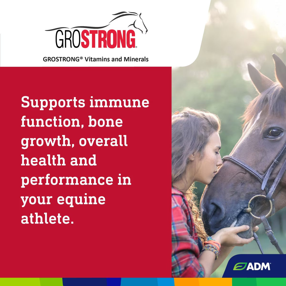 ADM Grostrong Horse Feed Vitamin & Mineral Nutrition 25 lbs.