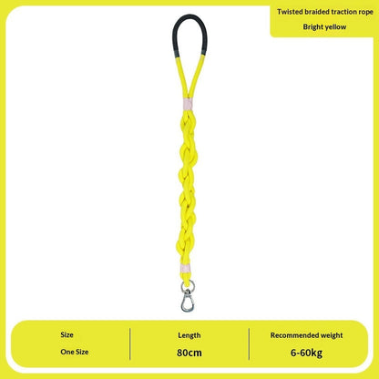 Dog Handmade Woven Leash Polyester Fiber Yellow