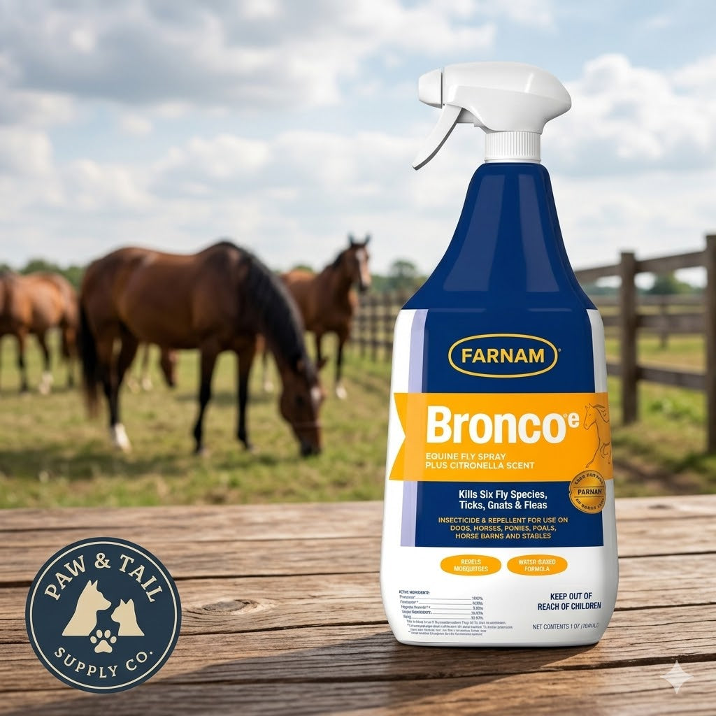 Farnam Bronco Equine Fly Spray Plus Citronella Repellent for Horses & Dogs 32 oz.