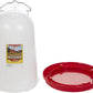Little Giant 3 Gallon Poultry Drinker 2-Pack Gravity Fed Chicken Waterer Red Base