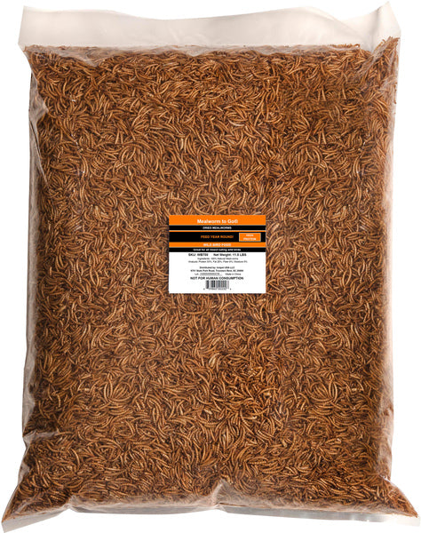 Mealworms To Go Dried Mealworms Natural Protein Chickens Wild Birds 11lbs. Bag
