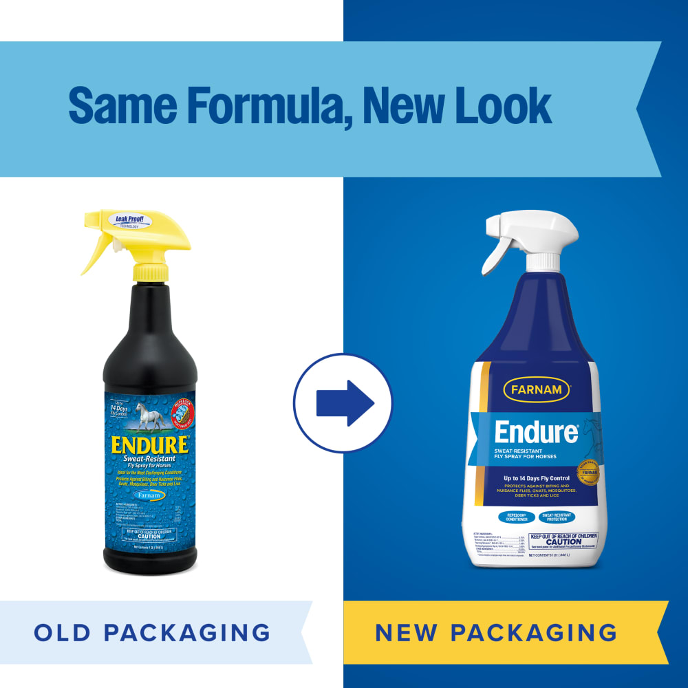Farnam Endure Horse Fly Spray Sweatproof Extended Horse Protection 32 oz.