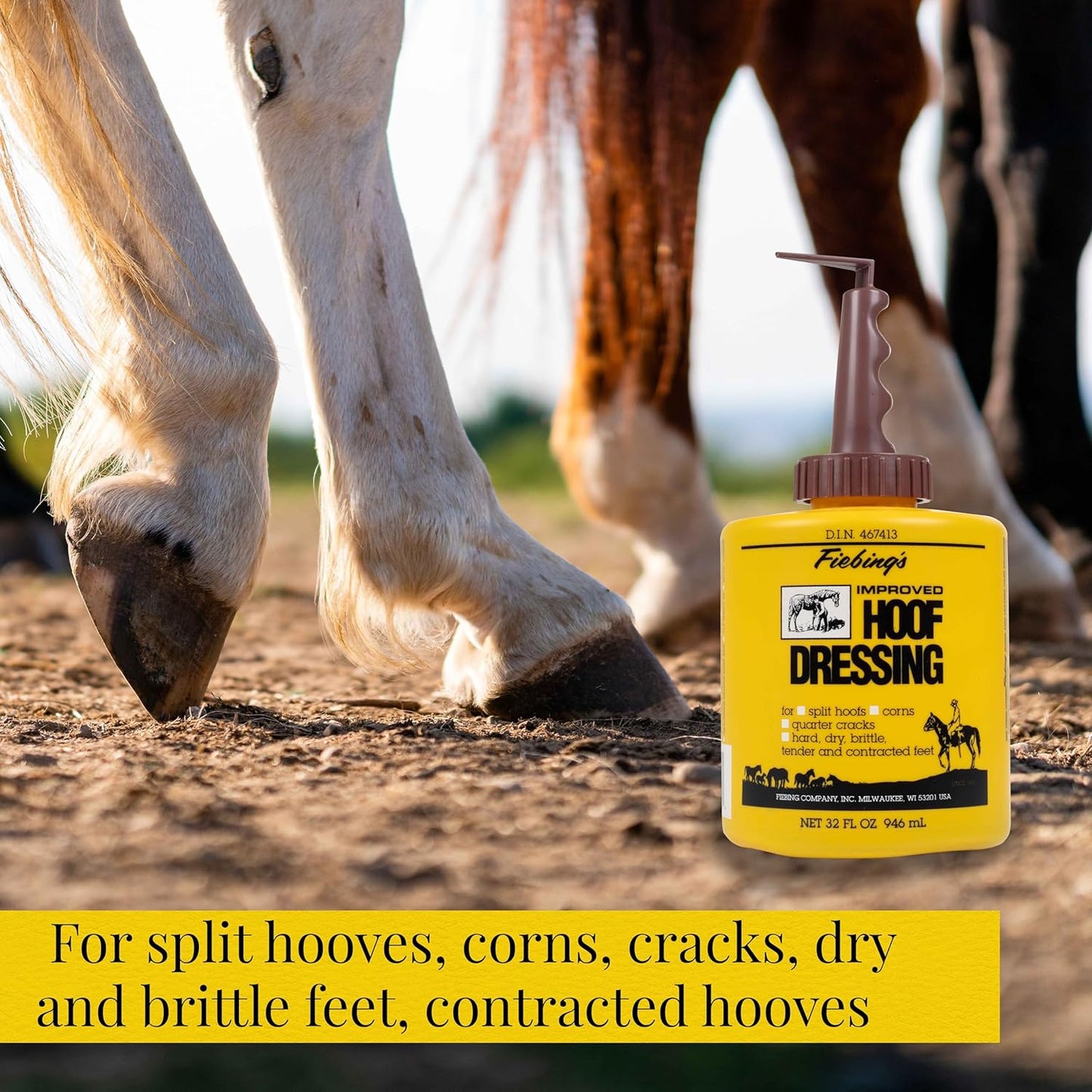 Fiebing's Hoof Dressing Treat Horse Hooves and Brittle Feet 32 oz. 3-Pack