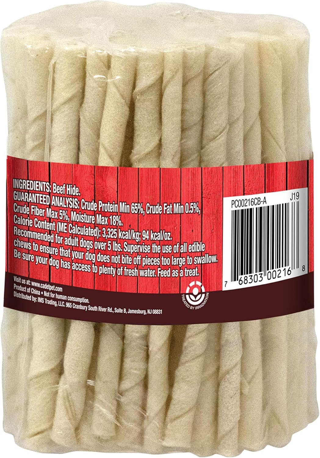 Twists de piel de res para perros Cadet, 5 pulgadas, 100 unidades