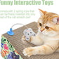 2 in 1 Cat Scratcher Lounge Cardboard Pad with Detachable Toys