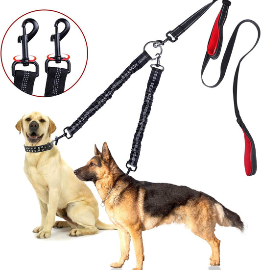 Walk Your Dogs in Style! ??? Check Out Our 360° Swivel Double Dog Leash - No Tangles, Maximum Comfort! Perfect for Two Pups Up to 200lbs! ????