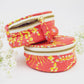 Coral Meadow Flowers Jewelry Pouch