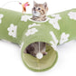 3-Way Collapsible Tunnel Cat Toy with Ball & Peek Hole for Indoor Cats & Kittens