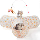 3-Way Collapsible Tunnel Cat Toy with Ball & Peek Hole for Indoor Cats & Kittens