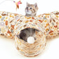 3-Way Collapsible Tunnel Cat Toy with Ball & Peek Hole for Indoor Cats & Kittens