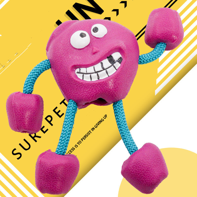 Dog Vocalization Molar Teeth Bite Resistant Rubber Ball Anti-Boring Toy