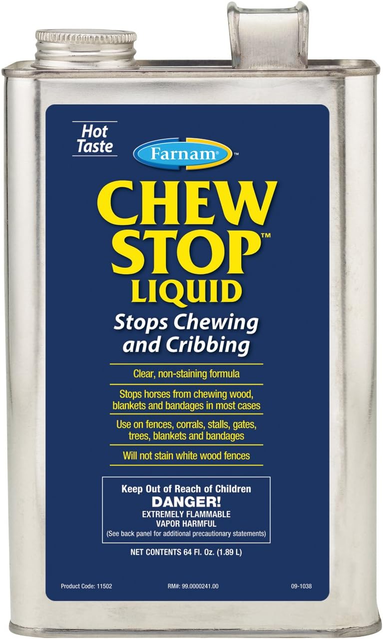 Farnam Chew Stop Liquid Horse Chewing Deterrent 64 oz. Cinnamon Cribbing Control