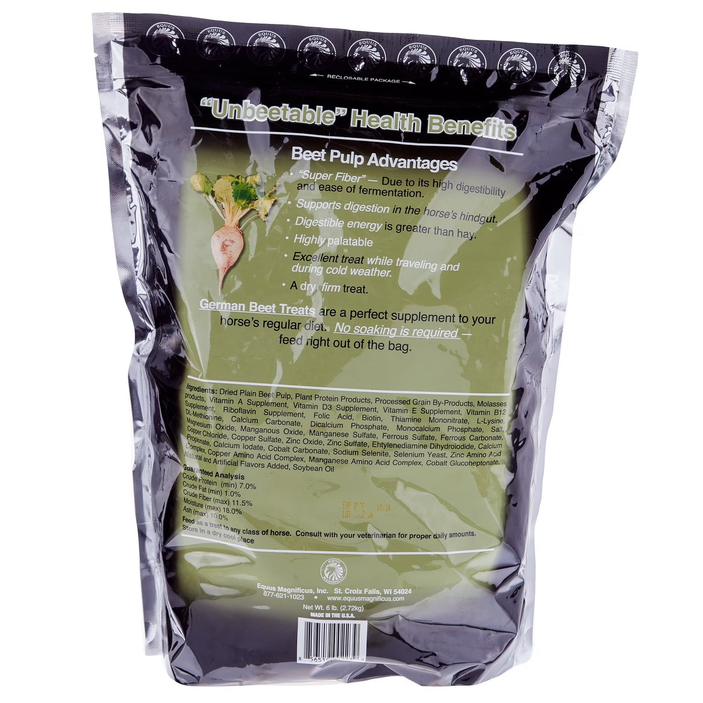 German Beet Treat High Fiver Horse Treat & Fiber Supplement 6 lbs.