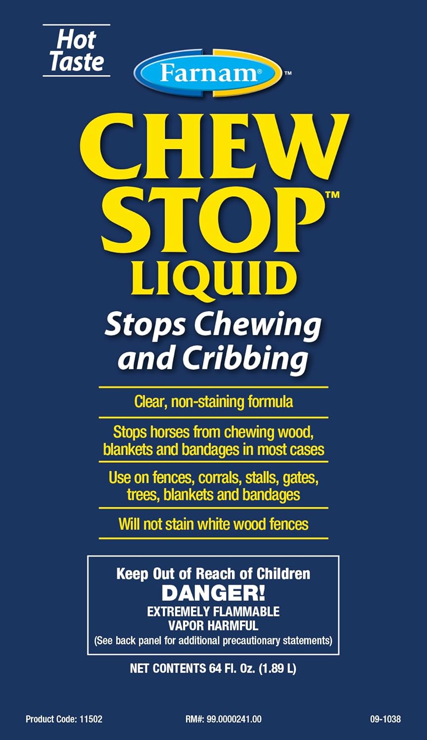 Farnam Chew Stop Liquid Horse Chewing Deterrent 64 oz. Cinnamon Cribbing Control