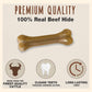 Huesos de piel de res prensada Cadet de 6.5" para perros, masticables duraderos, paquete de 12 unidades