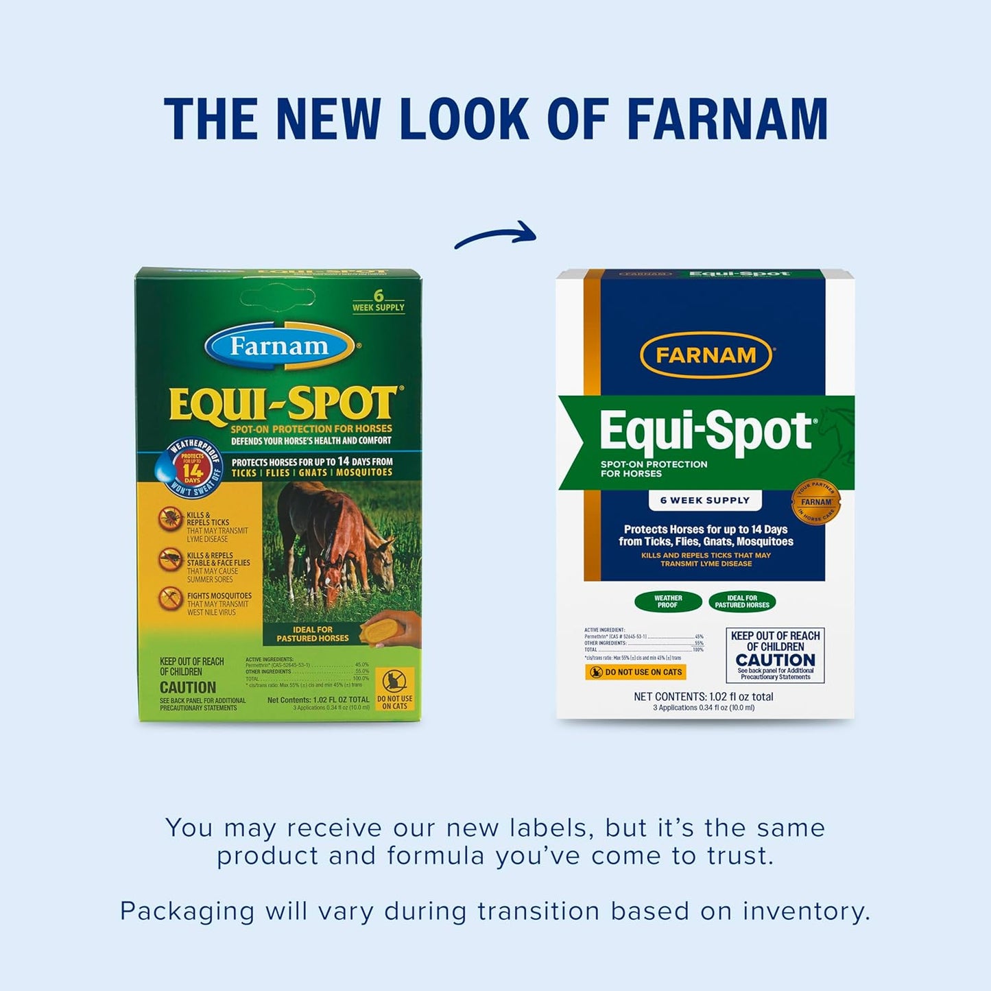 Farnam Equi-Spot Fly Control Horses 3-Pack Waterproof Kills Flies Ticks 6 Weeks