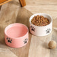 Drinking Water Neck Protection Pet Ceramic Oblique Mouth High Foot Food Basin