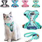 Cat Harness and Leash Set Escape Proof Reflective Adjustable Vest