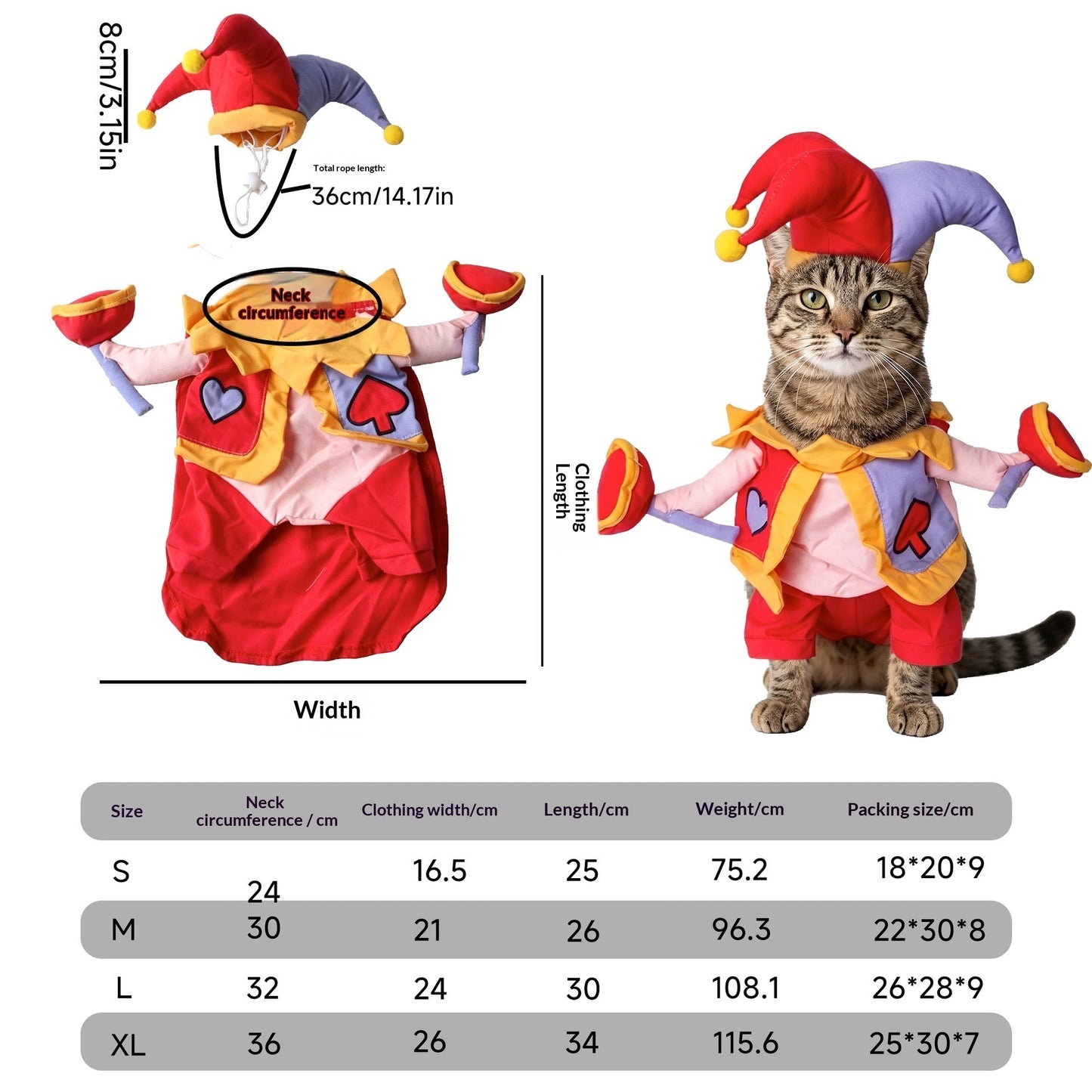 Pet Costume Cat Transformation Funny Holiday Dress-Up Outfit