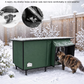 Heated Outdoor Cat House with Slanted Waterproof Roof & Dual Doors