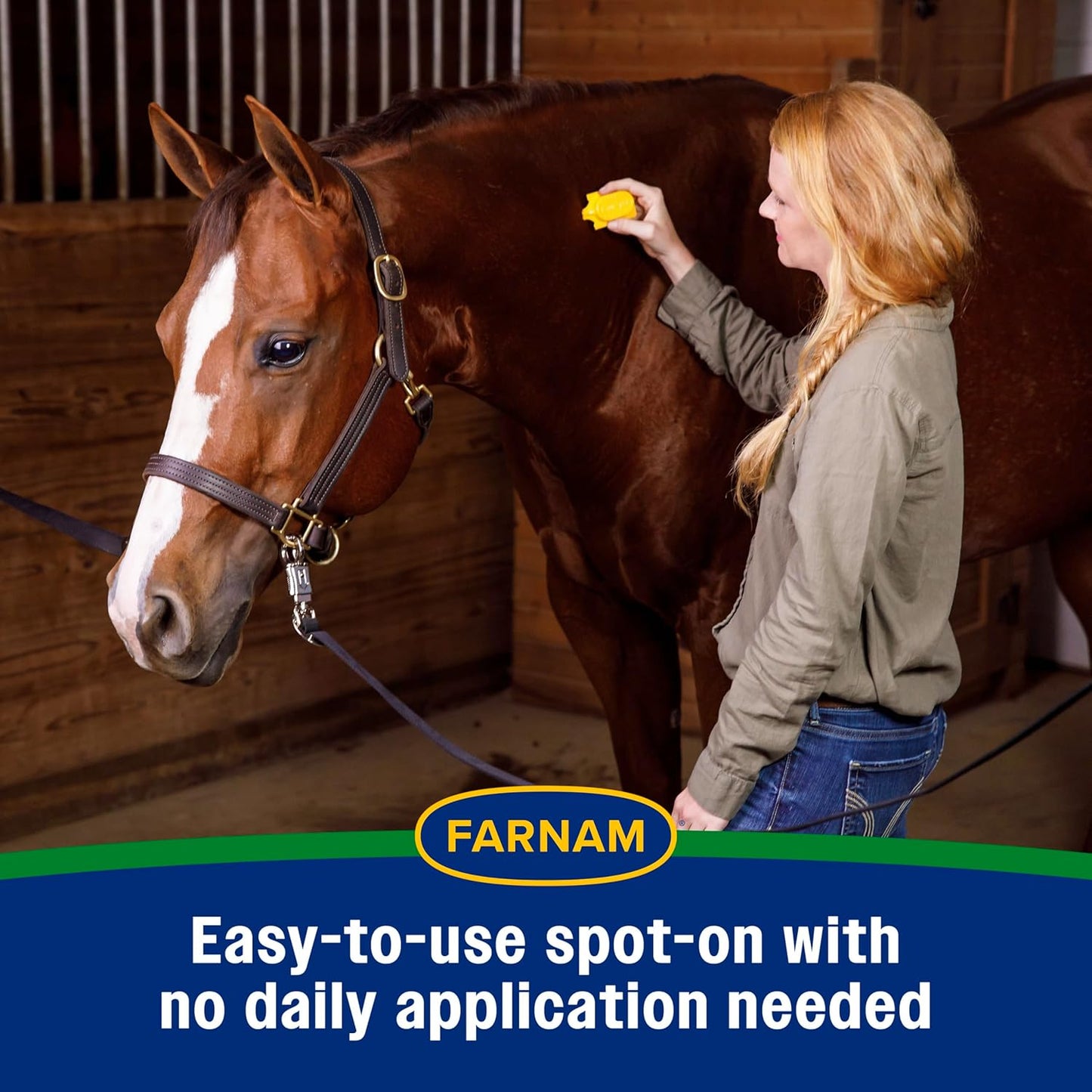 Farnam Equi-Spot Fly Control Horses 3-Pack Waterproof Kills Flies Ticks 6 Weeks