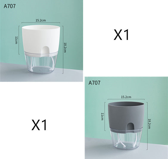 Automatic Water-Absorbing Flower Pot Plastic Resin Transparent Flower Pot