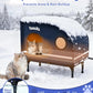 Heated Outdoor Cat House with Thermostatic Pad, 5-Layer Insulation & Skylight (Large, Dark Blue)