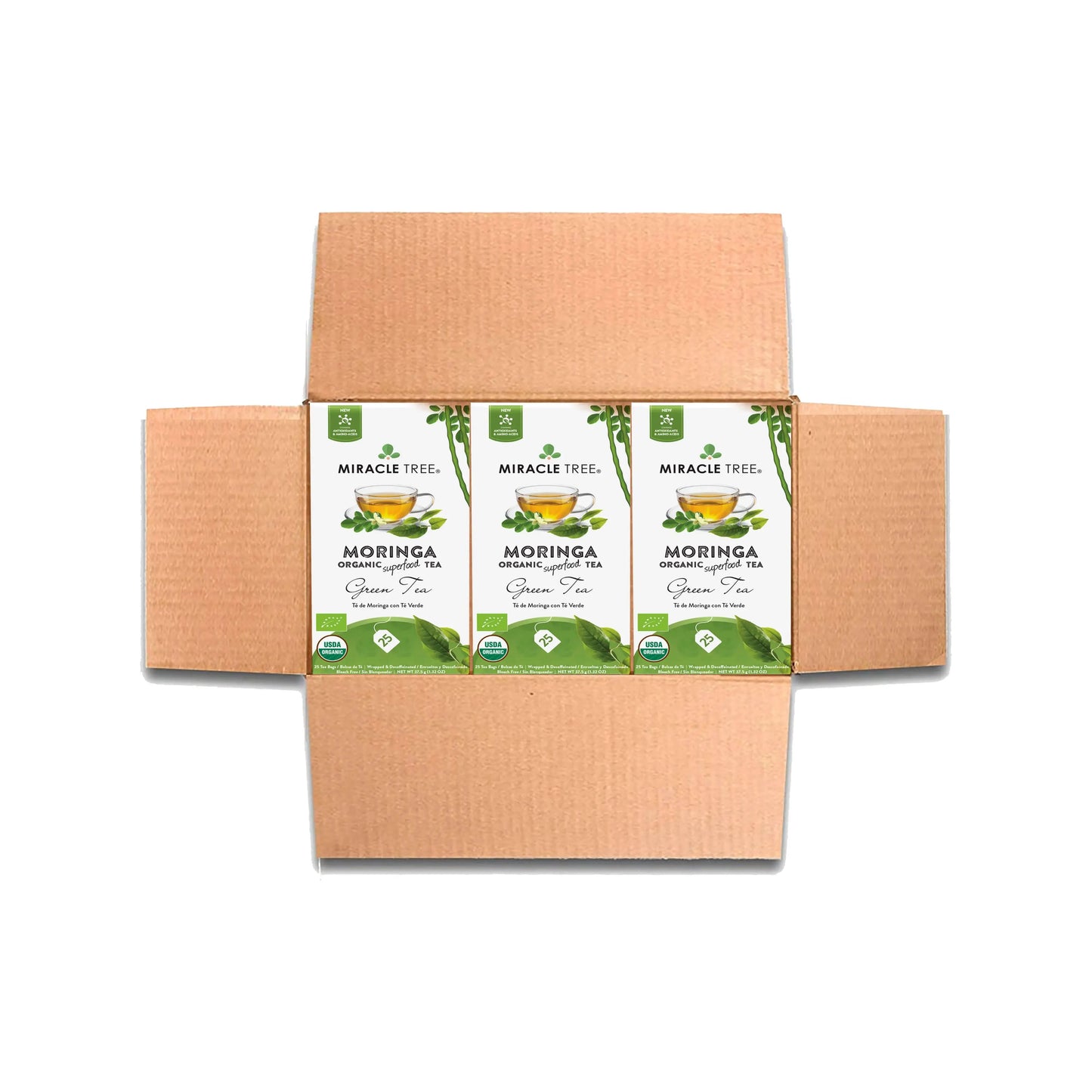 Organic Moringa Tea - Green Tea - Decaffeinated Herbal Tea