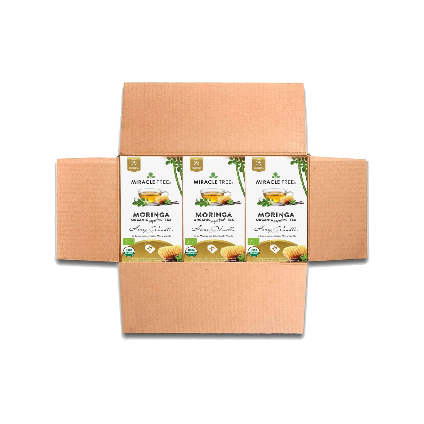 Organic Moringa Tea - Honey & Vanilla - Caffeine-Free Herbal Tea