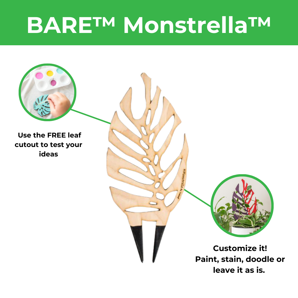 BARE™ Monstrella™ - Customizable Monstera shaped wooden plant support
