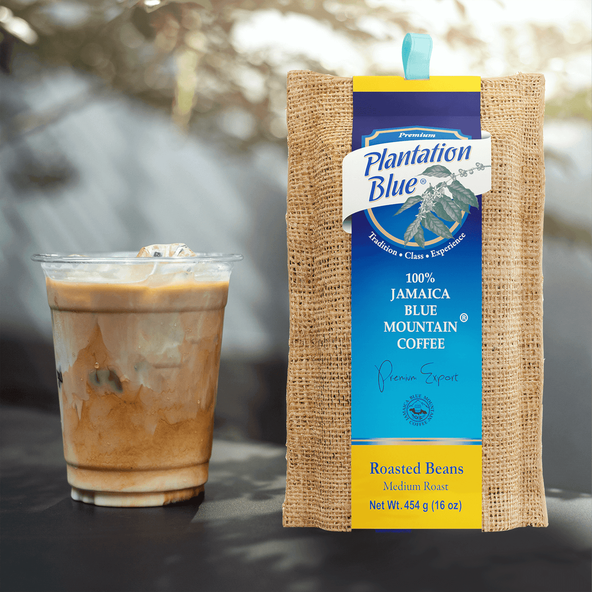 Plantation Blue Café Premium 100% Jamaica Blue Mountain (453 g - granos enteros tostado medio)