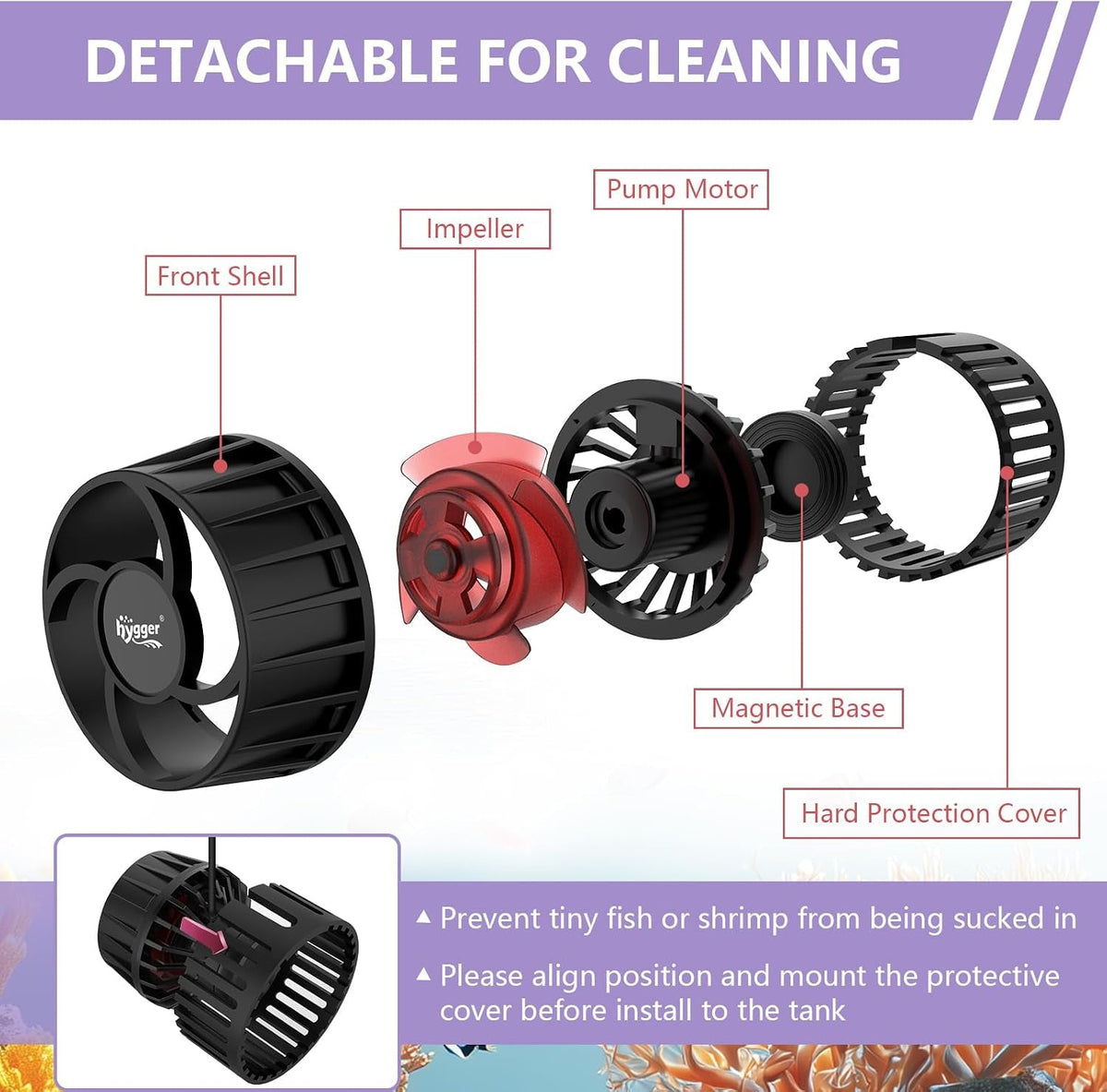 hygger 6W Aquarium Wave Maker, 792 GPH Adjustable Circulation Pump