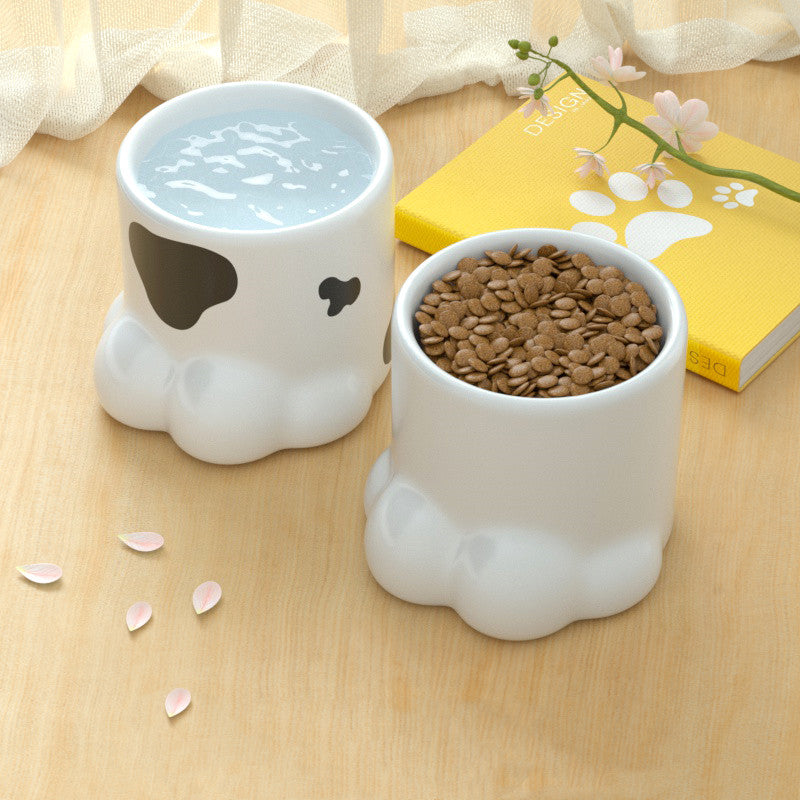 Cat Bowl Ceramic High Foot Protection Cervical Spine Large Caliber Basin