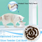 Elevated Ceramic Slow Feed Dish For Cats And Small Dogs, Flower Pool Design Pet Slow Feeder With Higher Edges,Raised Pet Bowl For Dry & Wet Food