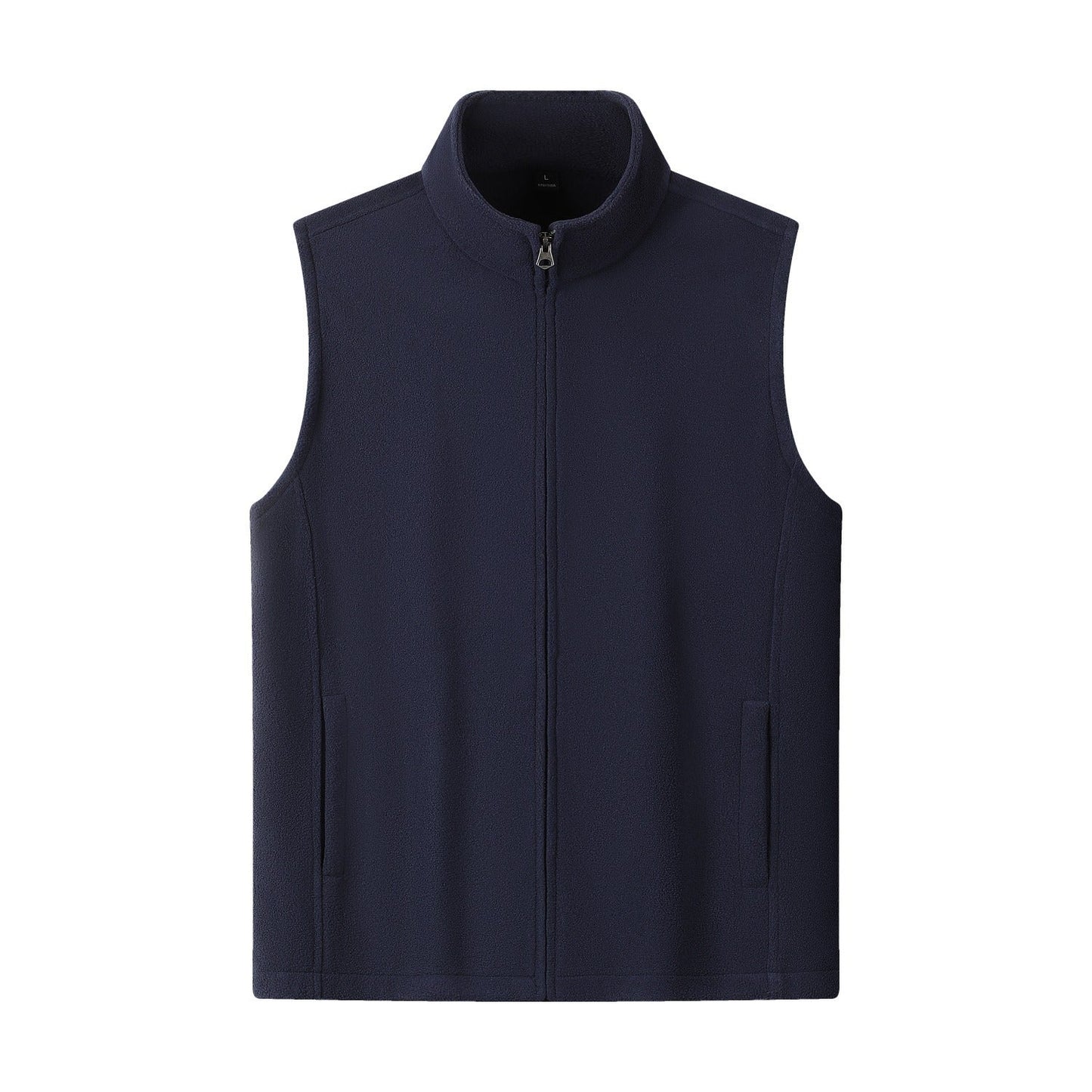 Zipper Stand Collar Double-sided Fleece Cardigan Fleece Vest
