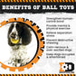 Industrial Dog Ball Rubber Chew Toy for Heavy Chewers | Yellow | USA Made | SodaPup