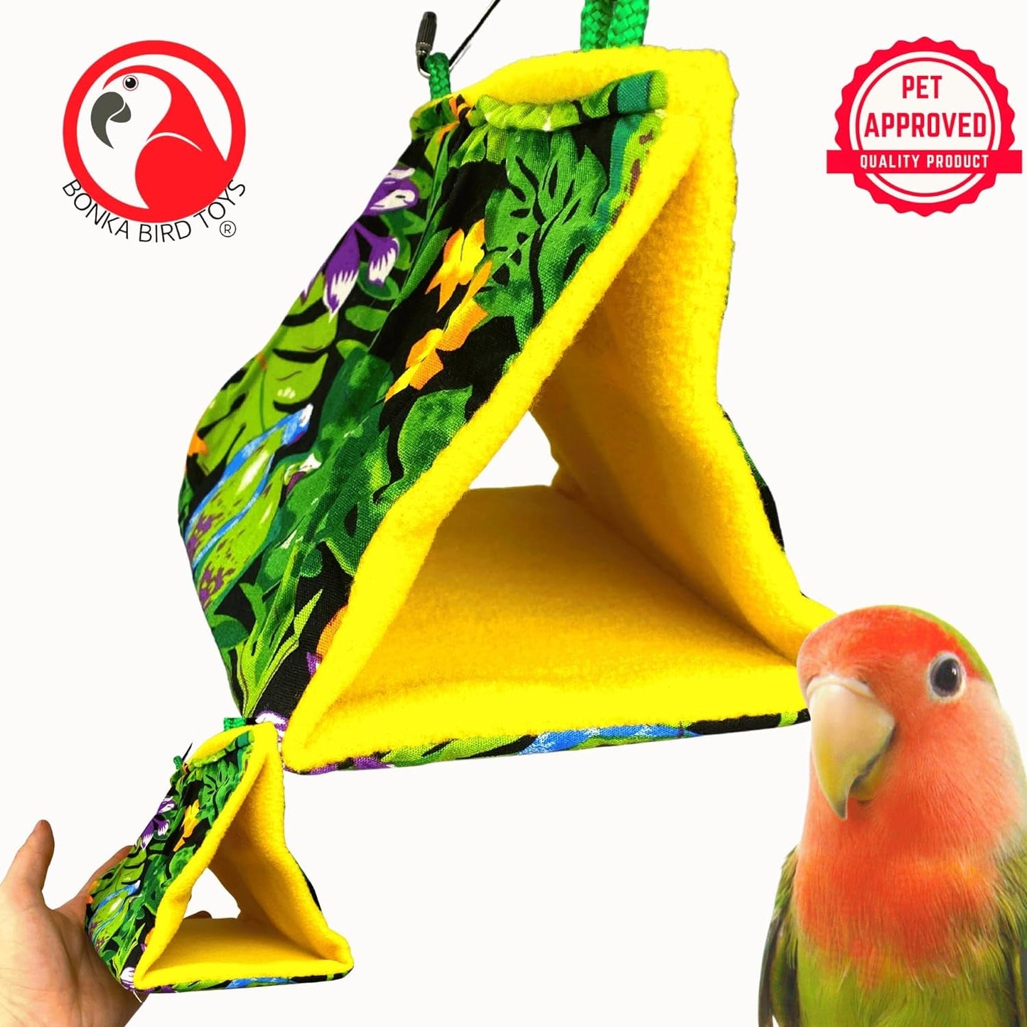 1689 Small Bonka Happy Hut  Fabric Soft Colorful Parrotlet Budgie Cockatiel Parakeet