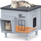Elevated Insulated Heated Cat House with Escape Door, Standard