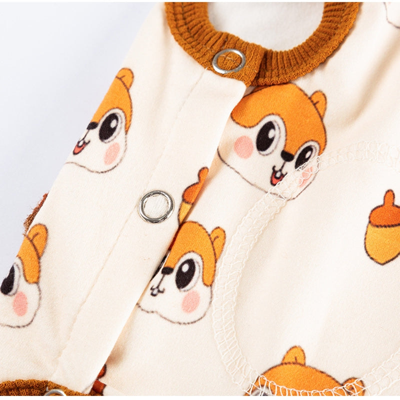 Cute All-Indian Squirrel Dog Sleeveless Clothes, Warm Winter Dog Jumpsuit, Teddy Soft-soled Shirt