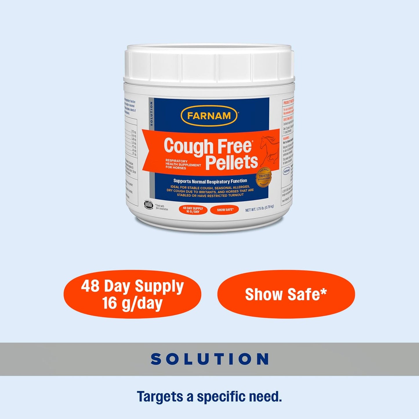 Farnam Cough Free Pellets for Horses Respiratory Support 1.75 lb.