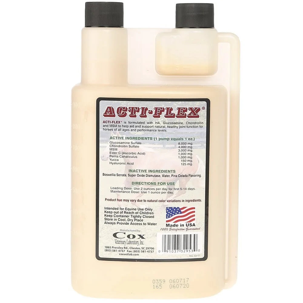 Cox Veterinary Acti-Flex Joint Compound Liquid Quart Horse Supplement 32 Day Supply