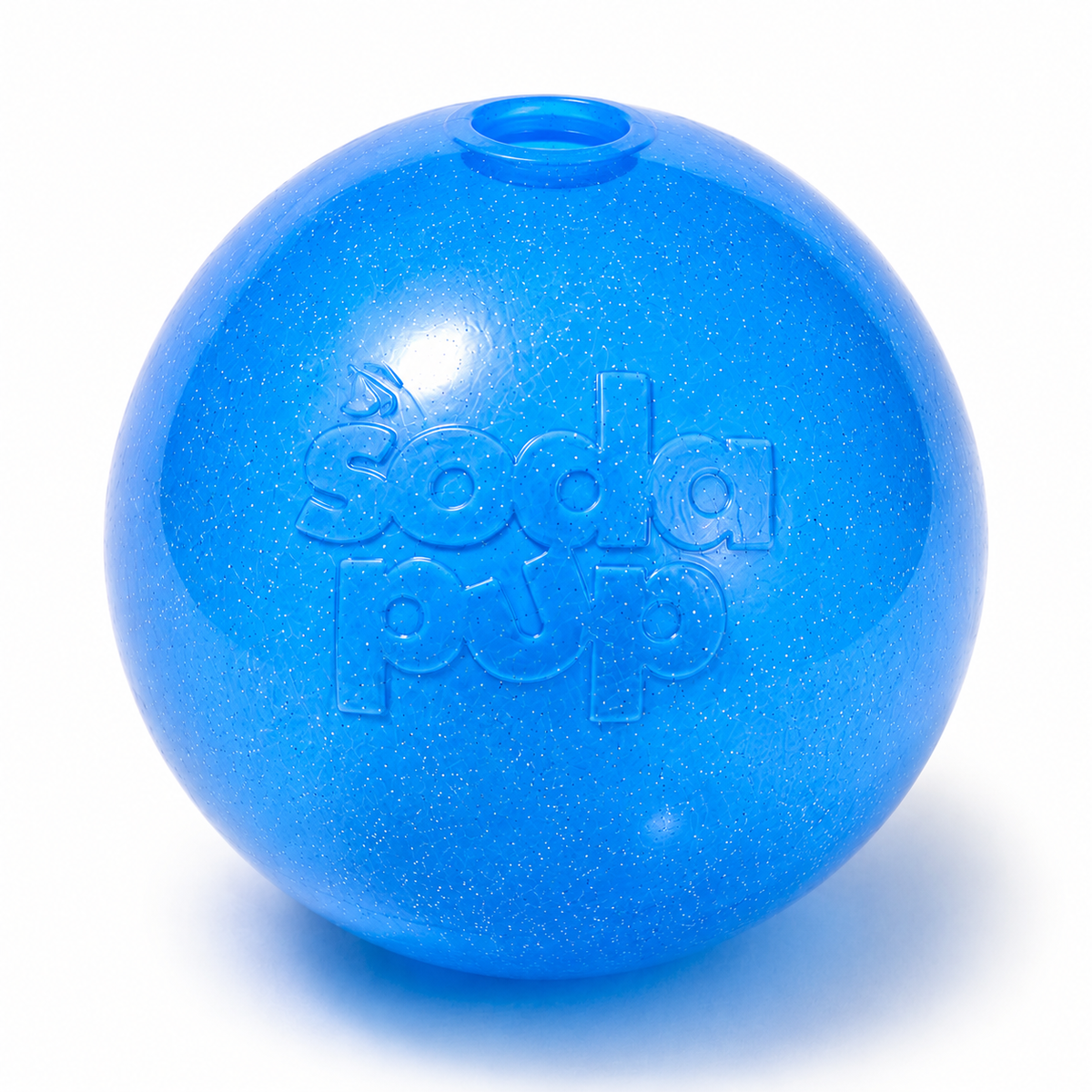 Pelota de juguete para perros Glitter Ball | Pelota de goma blanda PUP-X que flota para buscar y recoger con dispensador de premios | Fabricada en EE. UU.