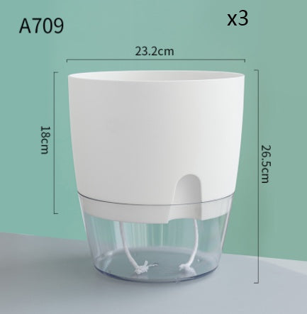 Automatic Water-Absorbing Flower Pot Plastic Resin Transparent Flower Pot
