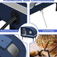 Heated Outdoor Cat House with Thermostatic Pad, 5-Layer Insulation & Skylight (Large, Dark Blue)