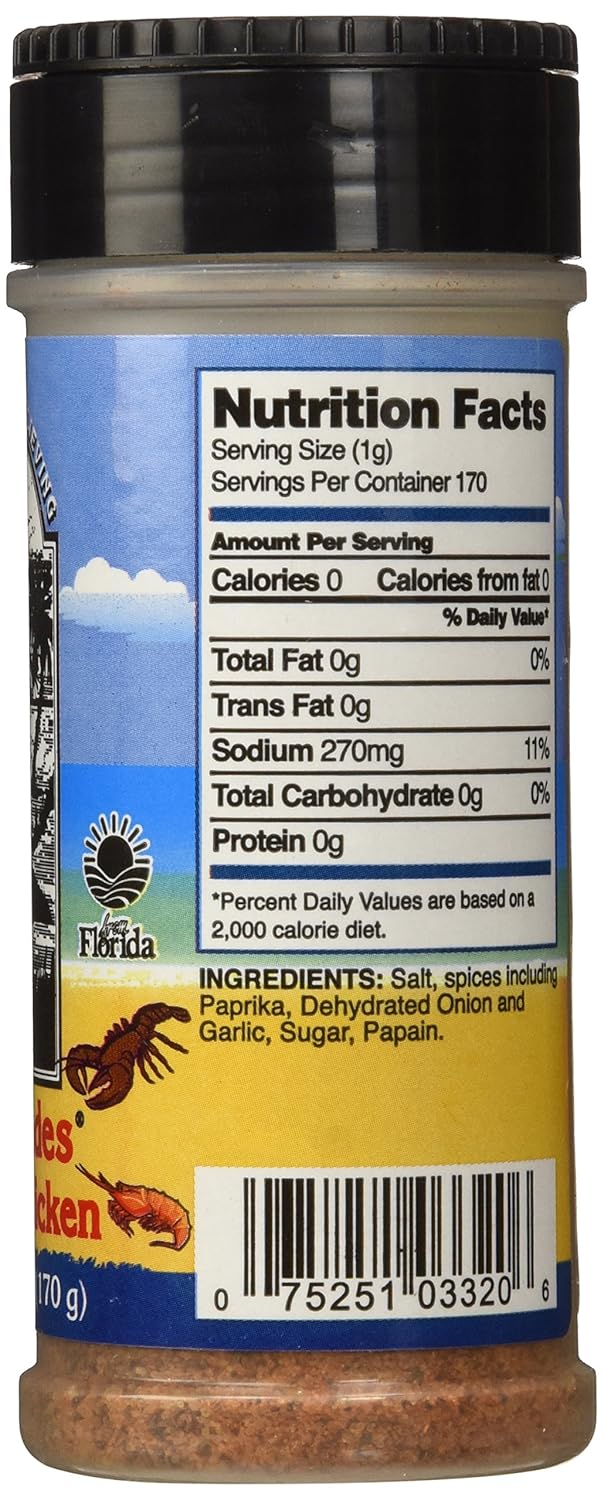 Everglades Fish & Chicken Seasoning 6 oz. Land & Sea Blend Made in USA 6-Pack