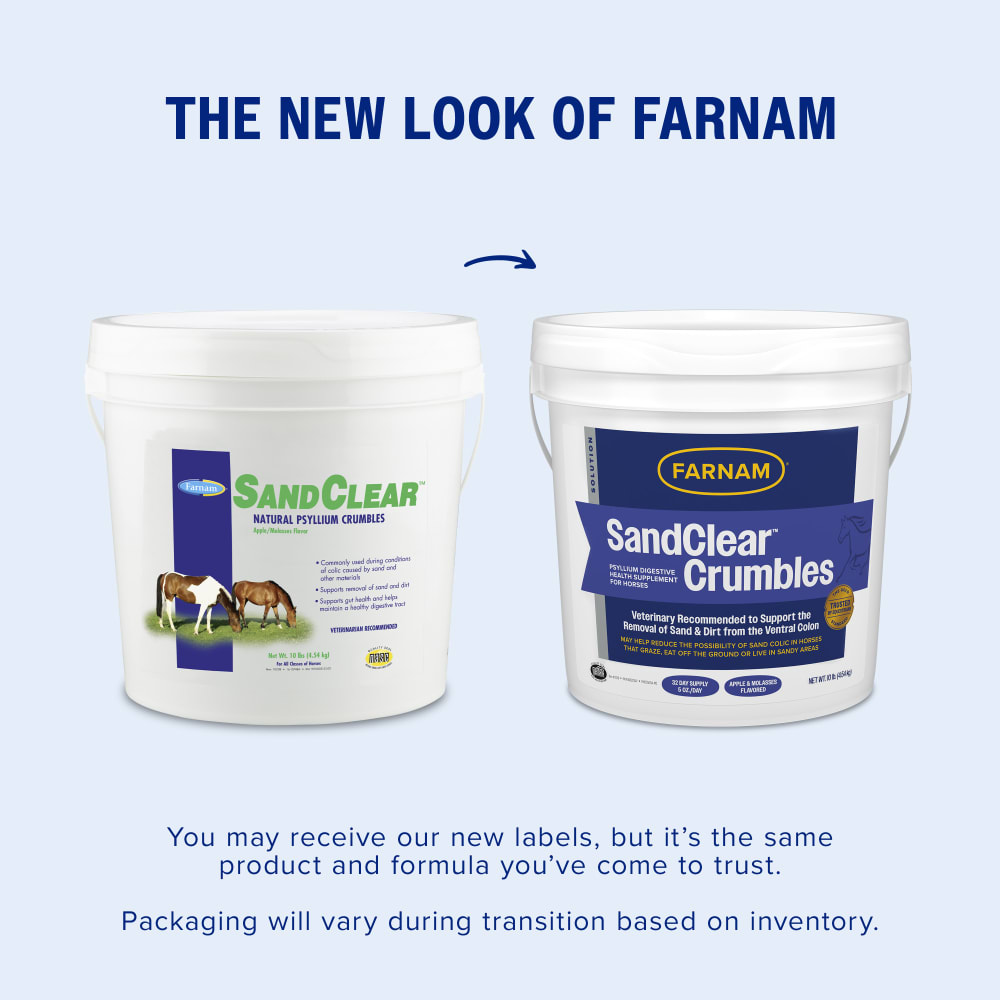 Farnam SandClear Psyllium Crumbles for Horses Digestive Support Sand Colic Risk 10 lbs.