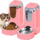 Automatic Cat Feeder & Water Dispenser Set, Steel Bowls, 1 Gallon