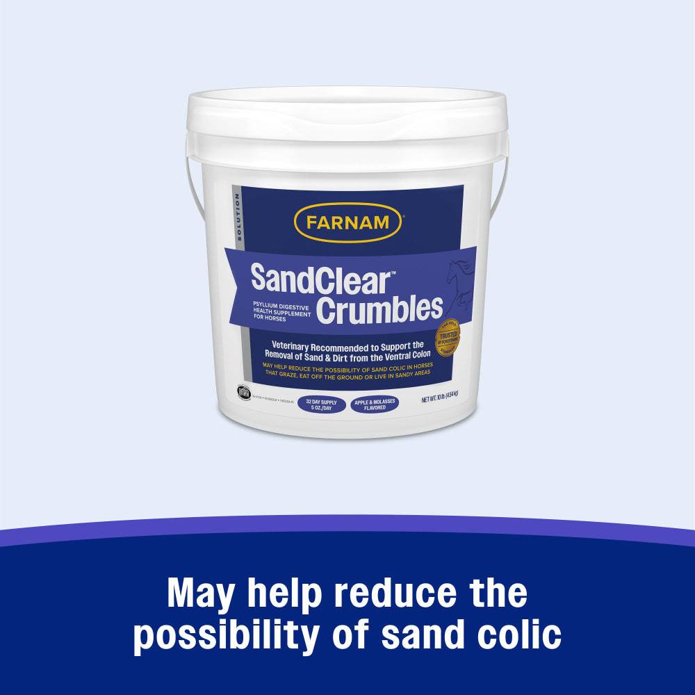 Farnam SandClear Psyllium Crumbles for Horses Digestive Support Sand Colic Risk 10 lbs.